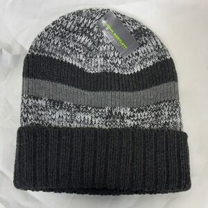 John Bartlett Black and charcoal  Knit Beanie stocking hat